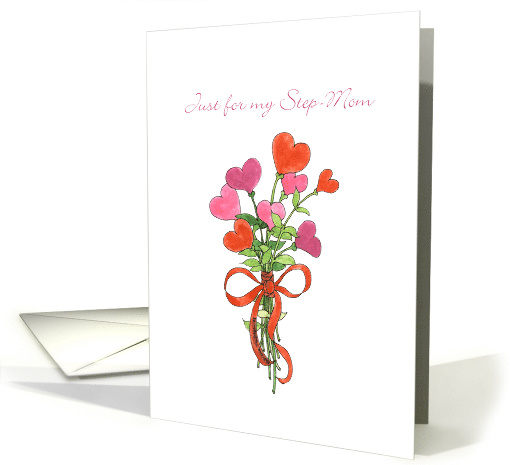 Step-mom Mother's Day Heart Bouquet card (140038)