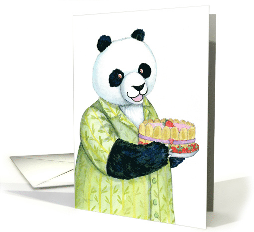 Birthday Panda Bear with Fancy Cake card (1518764)