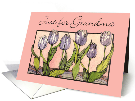 Grandma Mother's Day Purple Tulips card (406661)