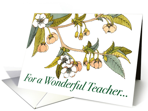 Teacher Appreciation Day Cherry Blossoms card (433714)
