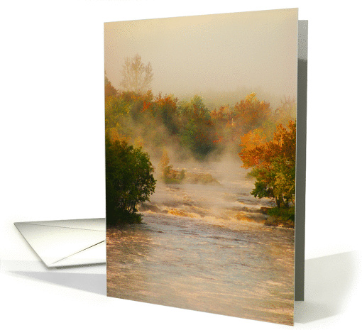 Blank Water Falls, Autumn, Morning Mist card (867728)