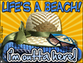 vacation, summertime,beach,sun,fun,life's a beach, summer, sand, beach hat, glasses, sunglasses, towel, beach towel, sun, sunny, hot, relax, tan, tanning, swimming, swim, fun, suntan lotion