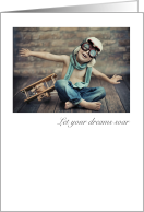 Pilot’s License Boy with Airplane Dreams Congratulations card