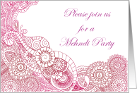 Pink Mehndi Henna Party invitation card