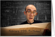 Birthday on February 29th Leap Day Calculations card