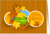 Harvest Fall Festival Falling Leaves Invitation card