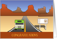 Wide Open Road RV Congratulations Recreational Vehicle Camping card