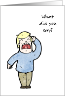 Hearing Aids Welcome Back Humor Cartoon card