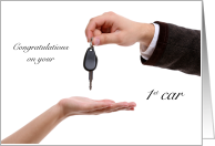 Keys to your 1st Car Congratulations card