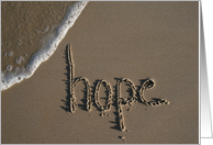 hope stay strong - sand & beach card