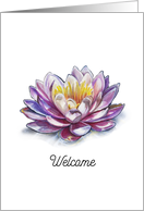 Welcome Waterlily in a White Background card