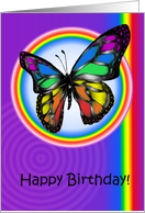 Happy Birthday Gay Lesbian Rainbow Butterfly Card