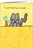 Can’t Thank You Enough Cute Cat Sunny Yellow Background card