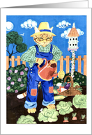 Grandpa Henry’s Allotment (gardening cat) card