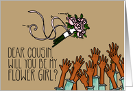 Cousin - Will you be my flower girl? card