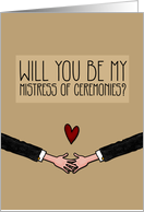 Will you be my Mistress of Ceremonies? - from Gay Couple card