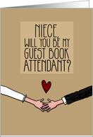 Niece - Will you be my Guest Book Attendant? card