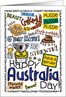 Happy Australia Day - wordcloud card