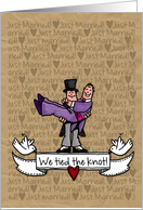Gay Wedding Announcement - Just Married we tied the knot! card