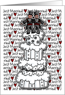 Gay Wedding Announcement - Just Married - wedding cake card