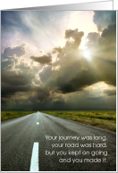 Your Road Was Hard - Anniversary for Cancer Survivor card