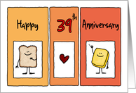Happy 39th Anniversary - Butter Half card