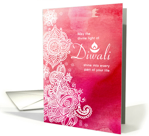 Mehndi Watercolor Diwali card (1328038)