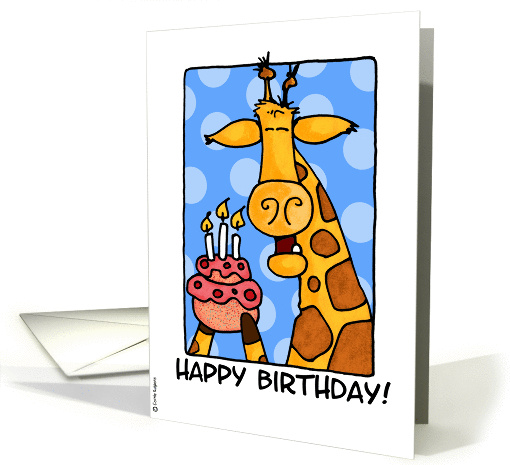 birthday - giraffe card (204051)