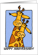 Wedding Anniversary Giraffe Couple card