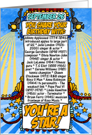 you share your birthday with - september 26 card