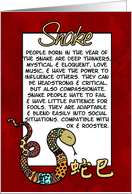 chinese zodiac - snake card