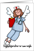 danish nurses day card - Sygeplejersker er som engle card
