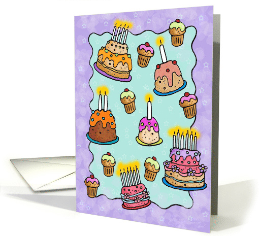 Birthday Cakes and Cupcakes card (45464)