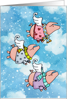 Congratulations Flying Pigs card