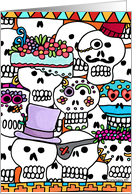 Dia de Los Muertos Sugar Skulls card
