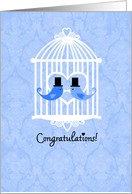 Sweet Birds in Cage - Gay Wedding Congratulations card