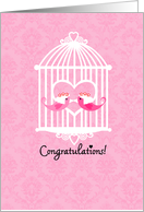 Sweet Birds in Cage - Lesbian Wedding Congratulations card