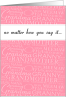 Grandmother in many languages - Grandparents Day card