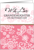 Granddaughter - pink mendhi - With Love on Mother’s Day card