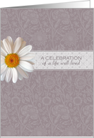 White Daisy Memorial Invitation - Celebrating a Life Well Lived card