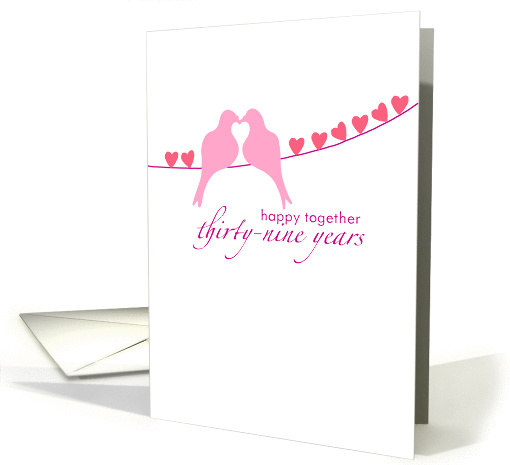 Thirty-Ninth Wedding Anniversary - Doves and Hearts card (833401)