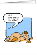hanukkah - who ate all the latkes? card