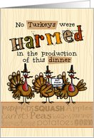 Vegetarian Thanksgiving dinner invitation card
