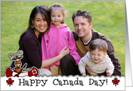 Canoe Moose - Happy Canada Day Customized Photo card