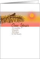 One Year Anniversary - 12 Step Recovery card