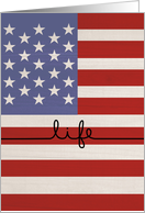 Independence Day Thank You for Veteran-Life on the Line American Flag card