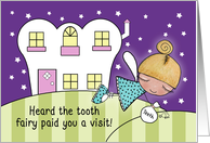 Tooth Fairy Visit- Congratulations on Losing Your First Tooth card