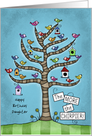 Customizable Birthday for Daughter Tree Full of Birds card