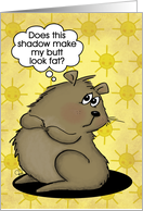 Humorous Happy Groundhog Day Groundhog and His Shadow card