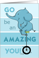 Congratulations on your Graduation Elephant Riding on Unicycle Amazing card